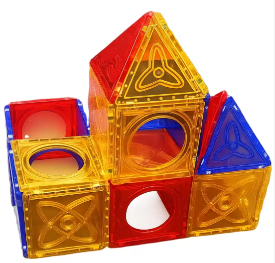 Colorful Magnetic Building Blocks Set Plastic Preschool Educational Gift for Boys and Girls