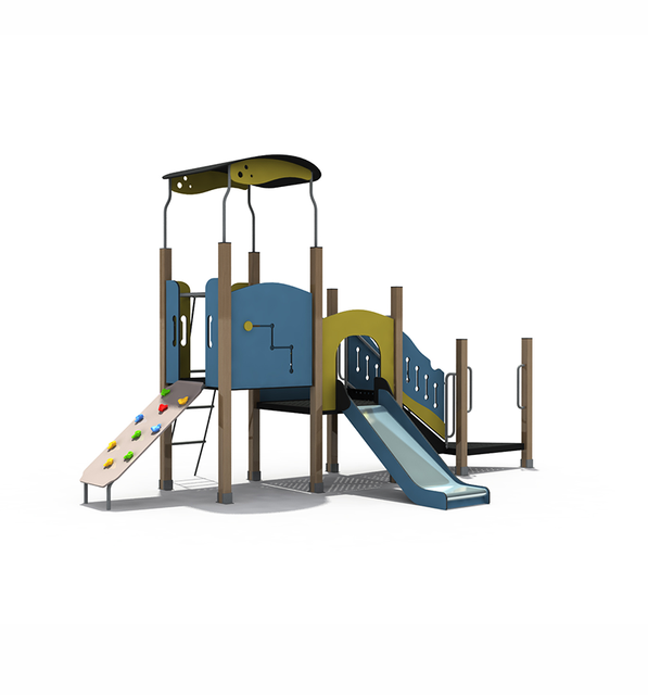 Durable Combination Kindergarten PE Board Material Slide Playground