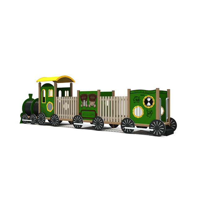 Outdoor PE Board Combination Green Train Play Set