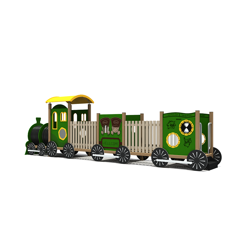 Outdoor PE Board Combination Green Train Play Set