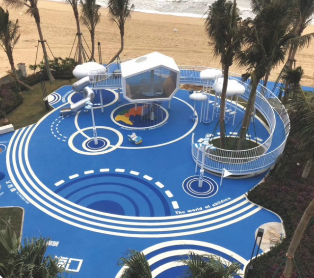 Modern Coastal-Themed Playground System
