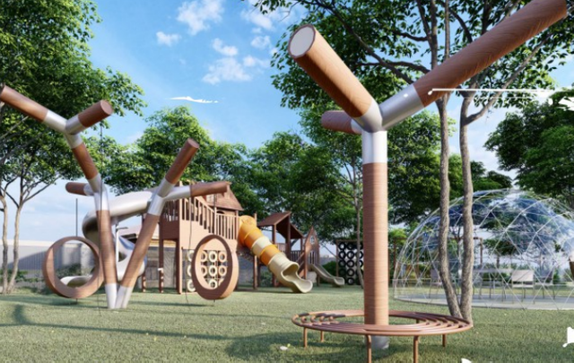 Nature-Inspired Wood and Metal Playground System