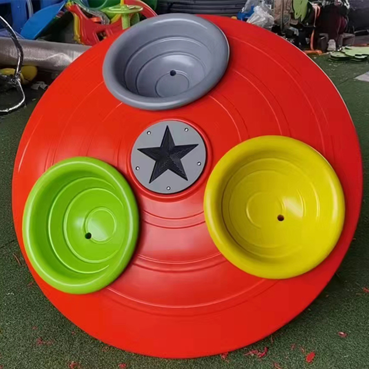 Outdoor Kids Playground Equipment Swivel Seat Three-person Flying Saucer Turntable Kids Gardening Toys Games