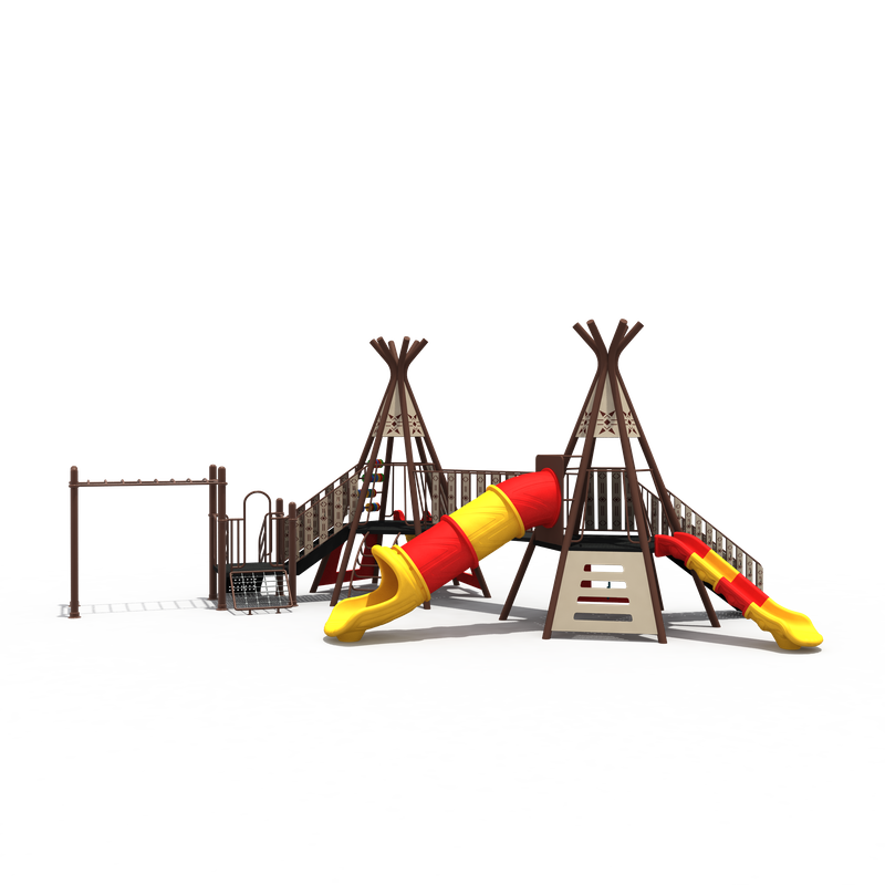 2025 Customized Outdoor Kids Playhouse with Jungle Climbing Plastic Slide Set Children's Fun Play Equipment