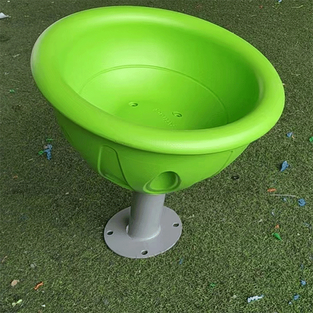 Outdoor LLDPE plastic carousel, multi-color children's small bowl rotating chair, commercial indoor playground equipment