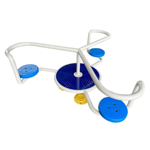 High-quality children's spring seesaw with safety guards, designed for outdoor playground equipment.