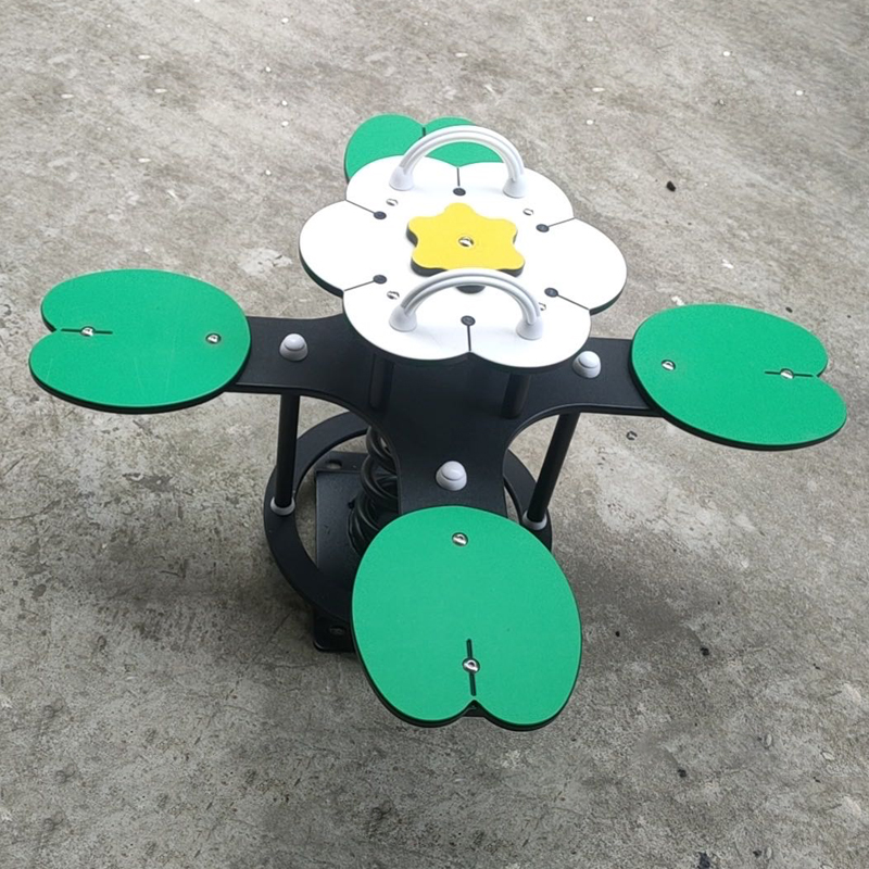 Children's outdoor garden game spring seesaw four-seater flower shape toddler seesaw playground toys hot sale