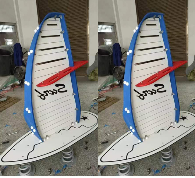 High-quality New Children's Spring Horse PE Sailboat Shake Outdoor Playground Seesaw Play Equipment.