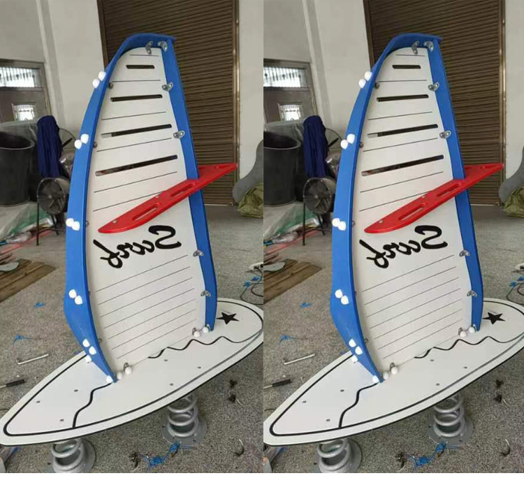 High-quality New Children's Spring Horse PE Sailboat Shake Outdoor Playground Seesaw Play Equipment.