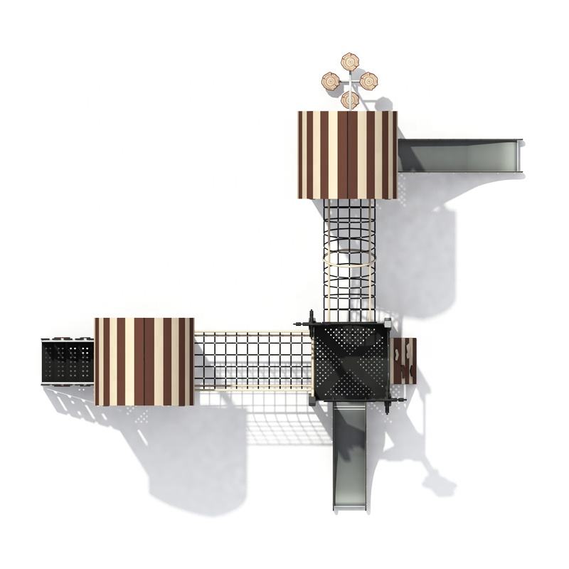 Interesting Design Large Outdoor Children's Playground with Metal and Plastic Slide for School and Adventure Park Garden Games