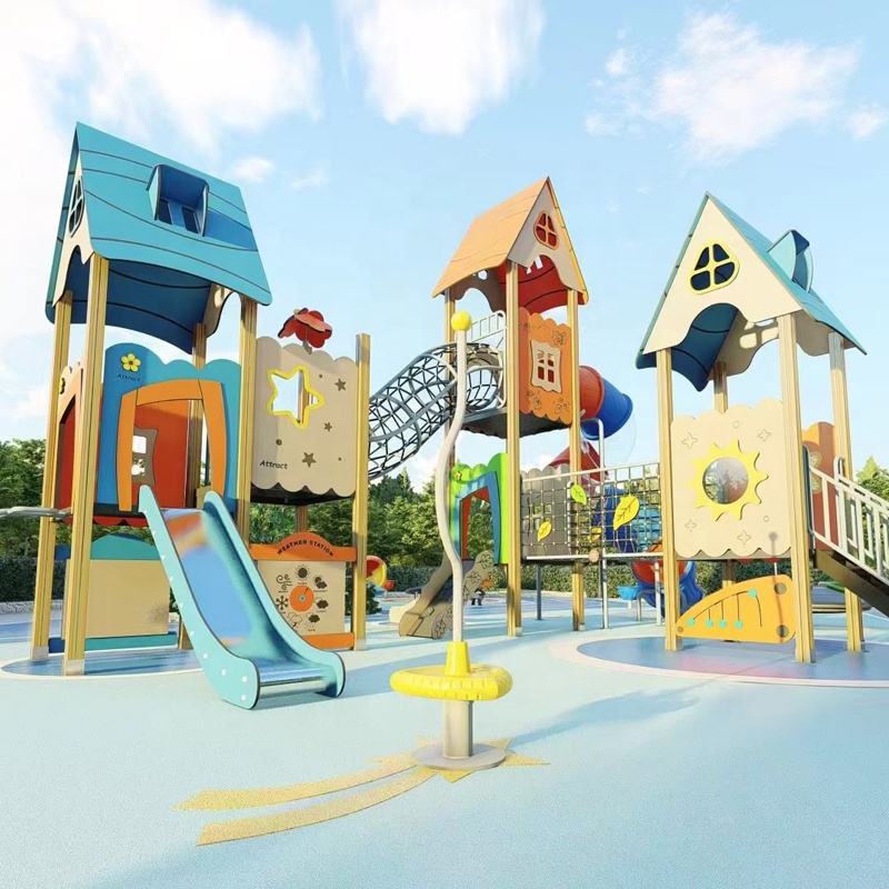 High Quality Commercial Children's Outdoor Stainless Steel Slide Playground Large Outdoor Play Equipment