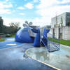 Custom Theme Kindergarten Outdoor Large Kids' Stainless Steel Unpowered Combination Slide Amusement Equipment Plastic Park Use