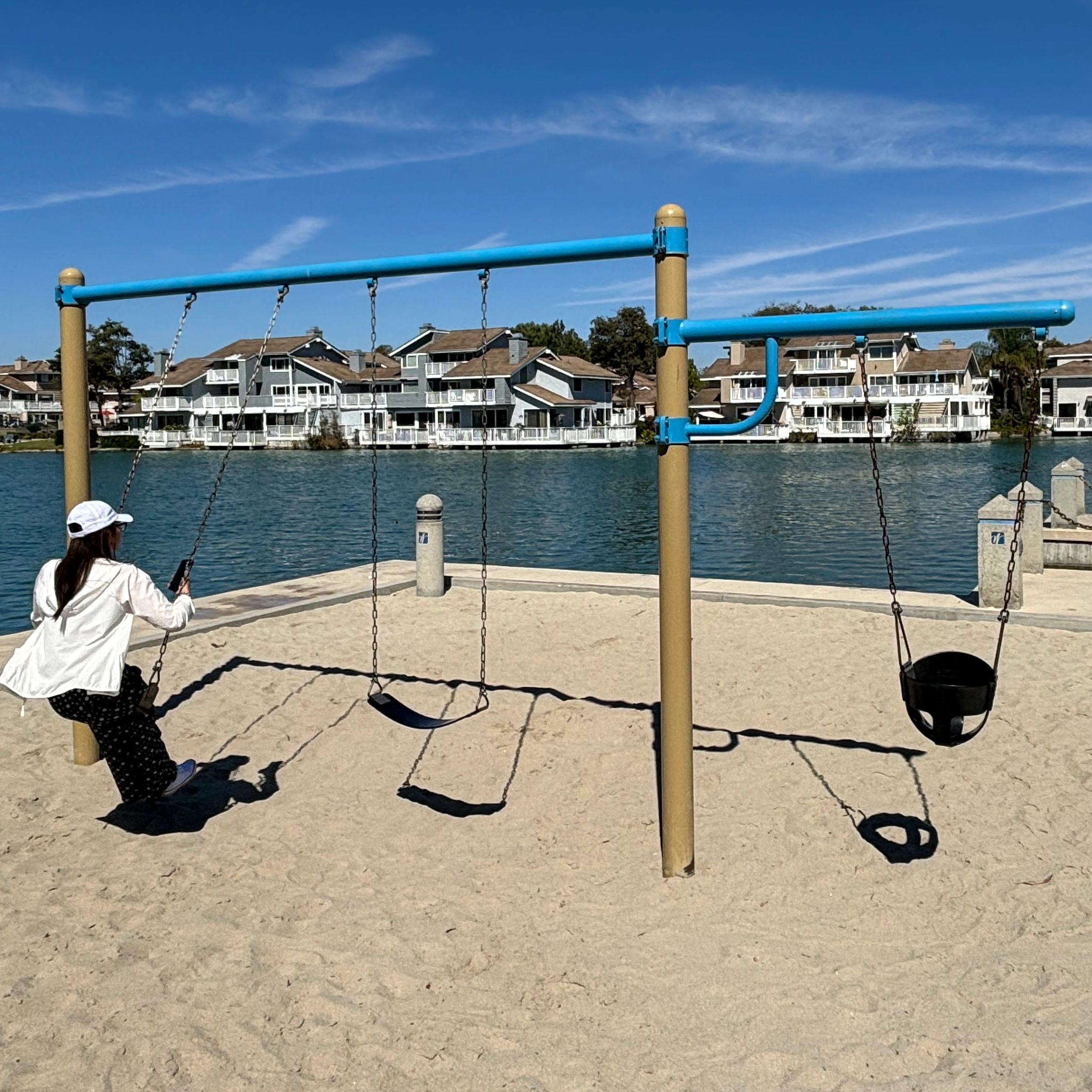 Modern Outdoor Triple Swing Set 