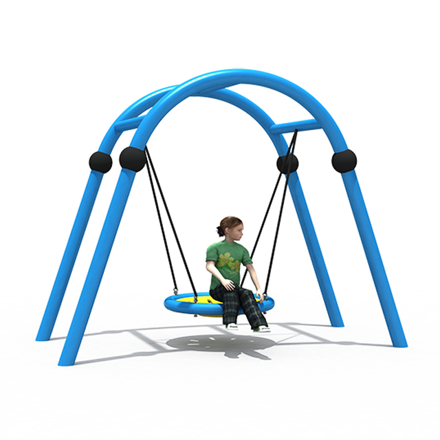 Modern Outdoor A-Frame Swing with Circular Net Seat