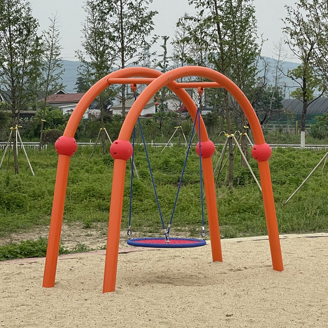 Outdoor Wave-Shaped Swing Set with Multiple Seats