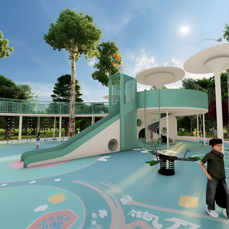 Commercial Children Large Outdoor Playground Design Climbing Slide Combination for Kindergarten or School Play Area sports park Plastic Slide