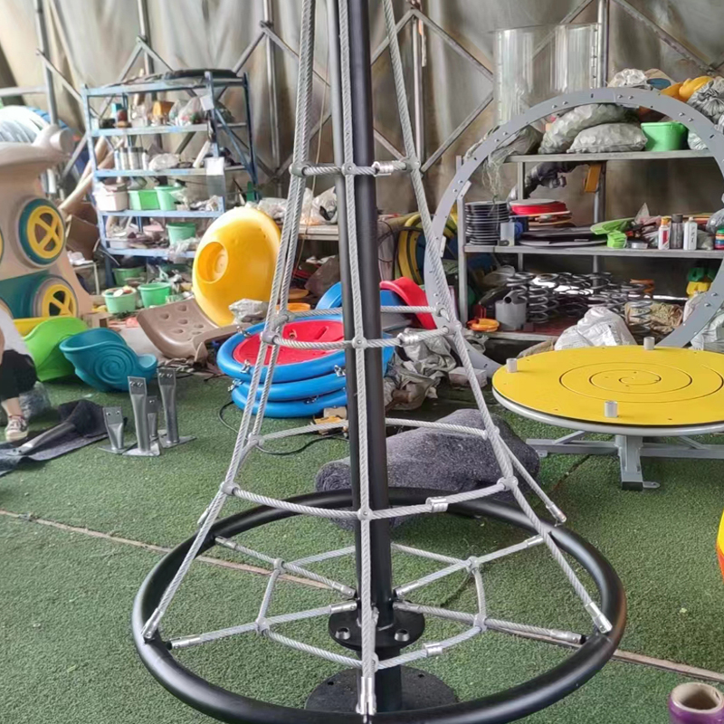High Quality Outdoor Children's Climbing Net Powerless Carousel Rope Game Mountaineering Cone Stand Outdoor Playground Equipment