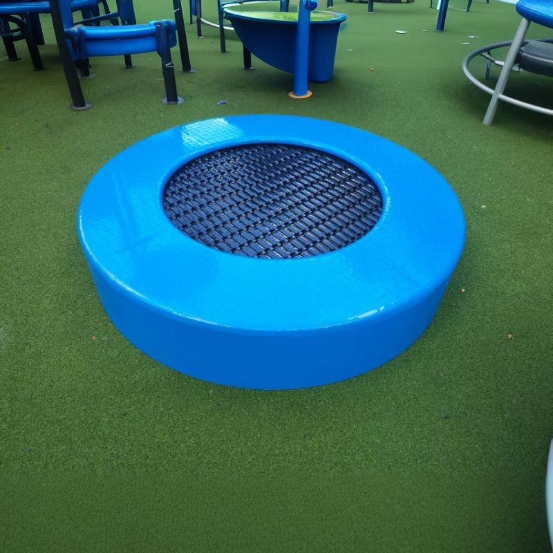 Outdoor Commercial-Grade Circular Trampoline Playground colorful