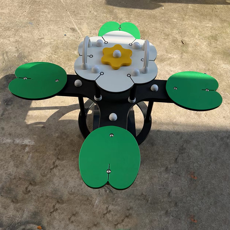 Children's outdoor garden game spring seesaw four-seater flower shape toddler seesaw playground toys hot sale