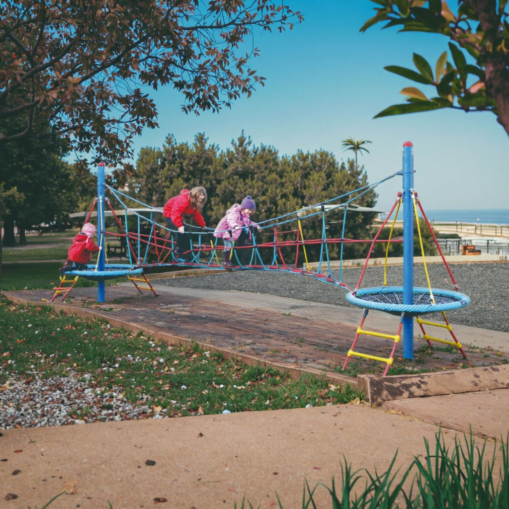 Large Outdoor Kids Climbing Net Structure with Bridge for Public Use Playground Adventure Sports Toy