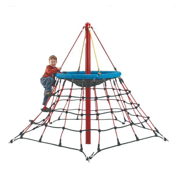 Children's Outdoor Playground Equipment Plastic Pyramid Tower Climbing Frame with Rope Net for Park Amusement and School Use