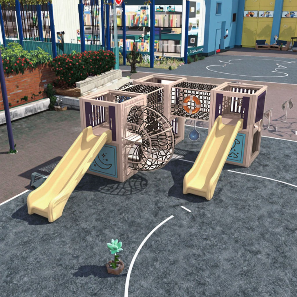 High Quality Net Playground Equipment Kids Climbing Set Outdoor Playground Rope Course for Kindergarten