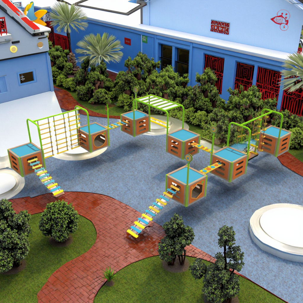 outdoor amusement equipment Customized Non-standard Children Rope Course Crawling Playground Outdoor Multifunctional Physical Training Playground