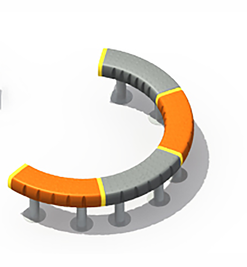 Outdoor Playground Semi-circle Single Plank Bridge for Training Children's Balance and Sensory Abilities