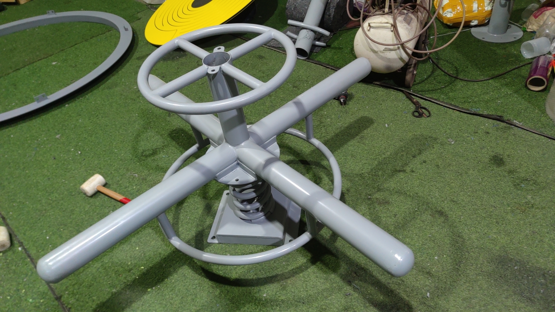 High-quality Children's Outdoor Four Seat Spring Seesaw Park Community Backyard Playground Equipment Fun Product