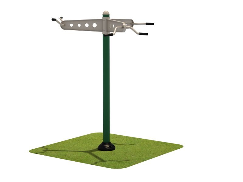 Outdoor Triple-User Pull-Up Station for Public Fitness