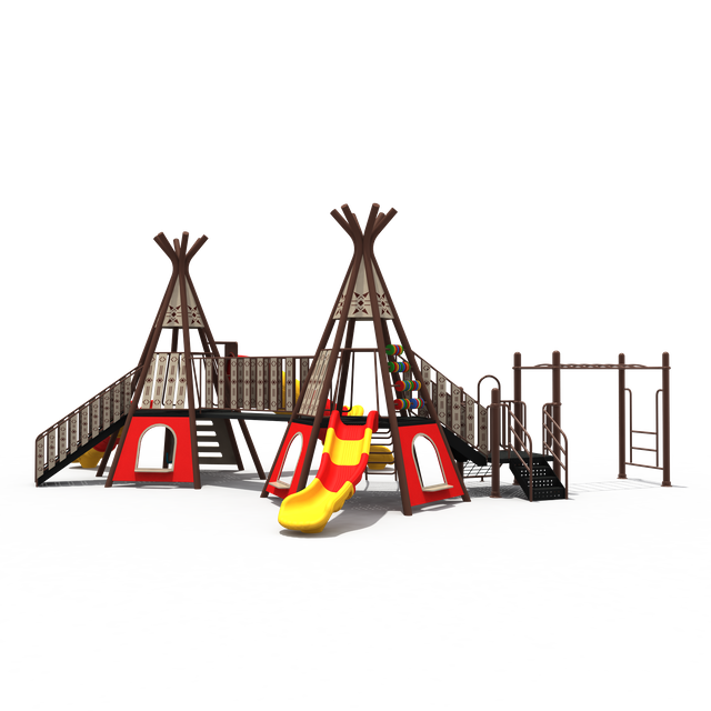 2025 Customized Outdoor Kids Playhouse with Jungle Climbing Plastic Slide Set Children's Fun Play Equipment