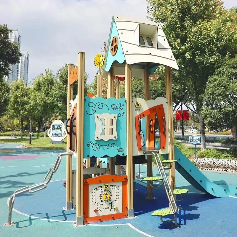 2025 Customized Large Outdoor Slide Playground for Children Commercial PE Board Playhouse