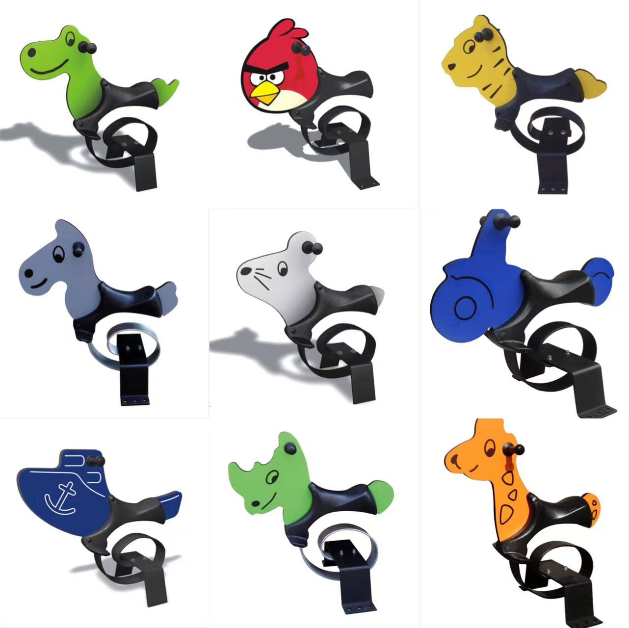 Cheap Children's Spring Rocking Horse Outdoor Playground Rocking Horse Toys PE Board Material Can Be Customized