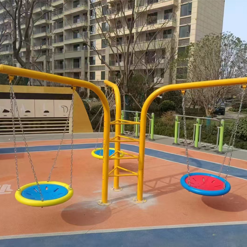 High-quality Children's Outdoor Metal Swing Set, Three-person Seat, Circular Swing, Large Outdoor Amusement Equipment