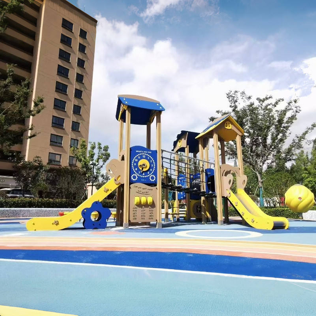 Outdoor Playground Set Stainless Steel Metal Slide Safety Preschool PE Board Park Equipment Fun Amusement for Kids Children