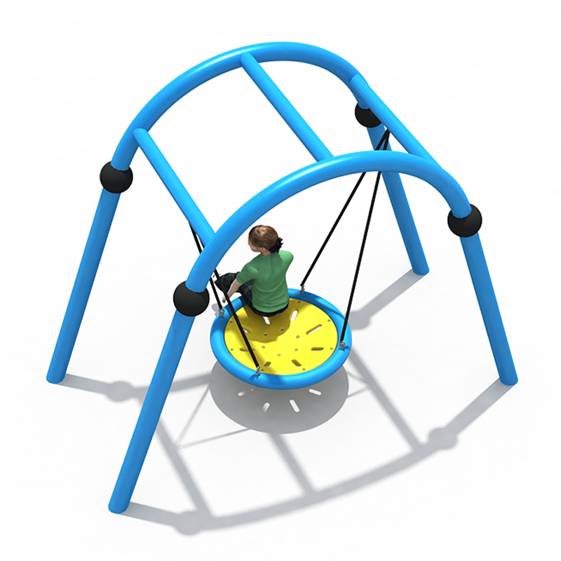 Modern Outdoor A-Frame Swing with Circular Net Seat