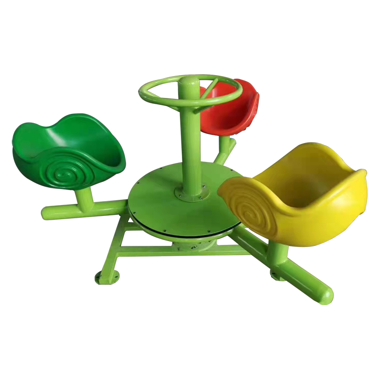 Three-Person Swivel Chair Snail Design for Amusement Park Rides Outdoor Children's Hand-pushed Carousels Are Selling Well