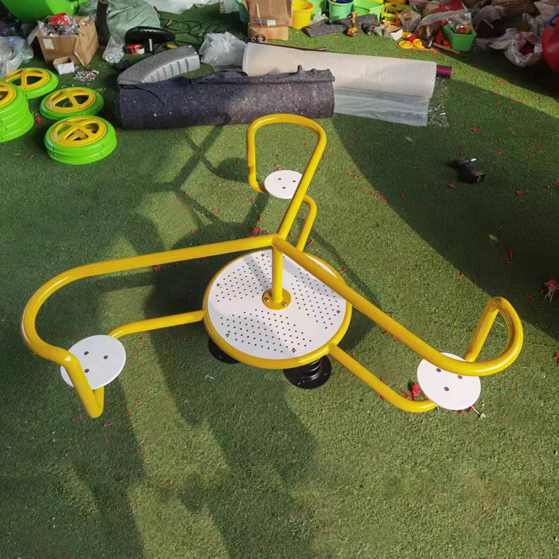 High-quality children's spring seesaw with safety guards, designed for outdoor playground equipment.