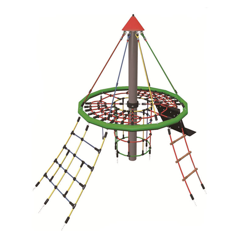 Children's Outdoor Playground Equipment Plastic Pyramid Tower Climbing Frame with Rope Net for Park Amusement and School Use