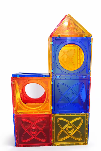 Colorful Magnetic Building Blocks Set Plastic Preschool Educational Gift for Boys and Girls